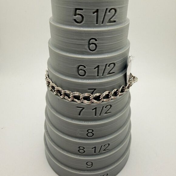 7.5" Double Cuban chain link bracelet in solid sterling silver, marked ROC! - Picture 6 of 10